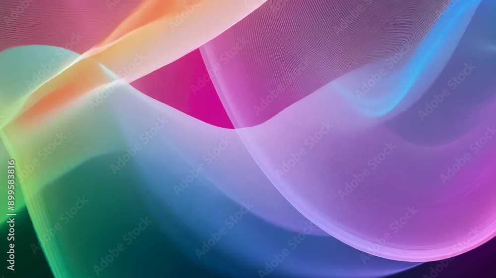 Poster vibrant colors flowing in waves at evening event in abstract display