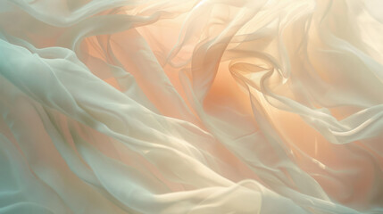 Fototapeta premium Soft pastel waves of fabric intermingle, creating a dreamy and calming atmosphere.