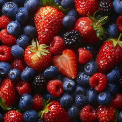 Obraz premium Fresh Berry Medley Close-Up