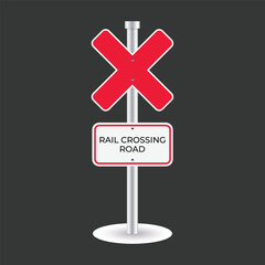 Obraz premium free vector rail crossing road design 
