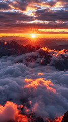 Morning Glow on Rugged Mountain Terrain