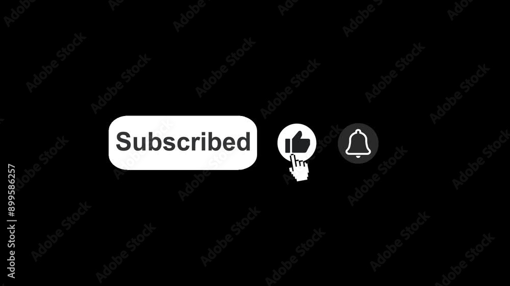 Wall mural subscribe, like and reminder button animation, subscribing animation, animated subscribe button on t