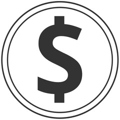 black outline coin money