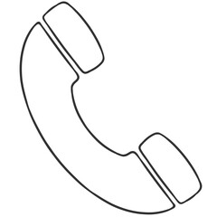 black outline phone call icon