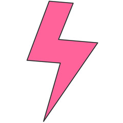 black outline pink fill electricity icon