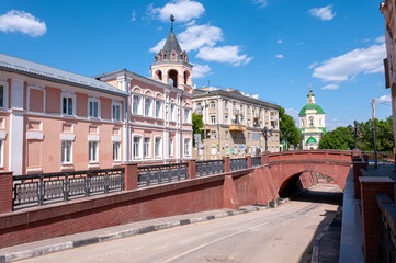 Voronezh, Russia, May 1, 2024: Stone Bridge of the central district in Voronezh