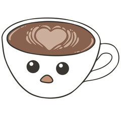 shocked coffee cup cartoon