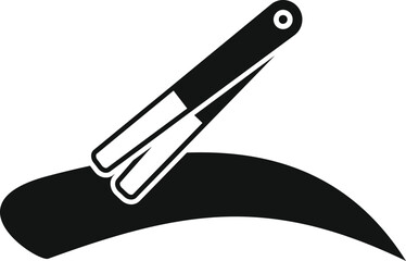 Eyebrow tweezers removing hair from eyebrow, simple style