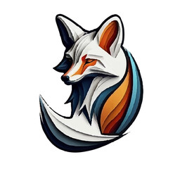 Obraz premium Fox Logo, 3d Fox logo, Fox hed