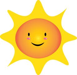 happy sun cartoon shining in the morning