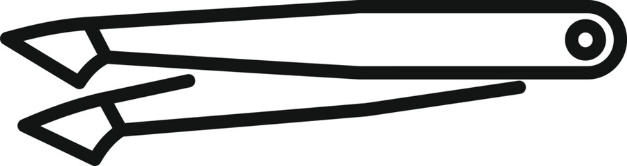 This simple line drawing represents tweezers, a tool for precision work in beauty and other fields