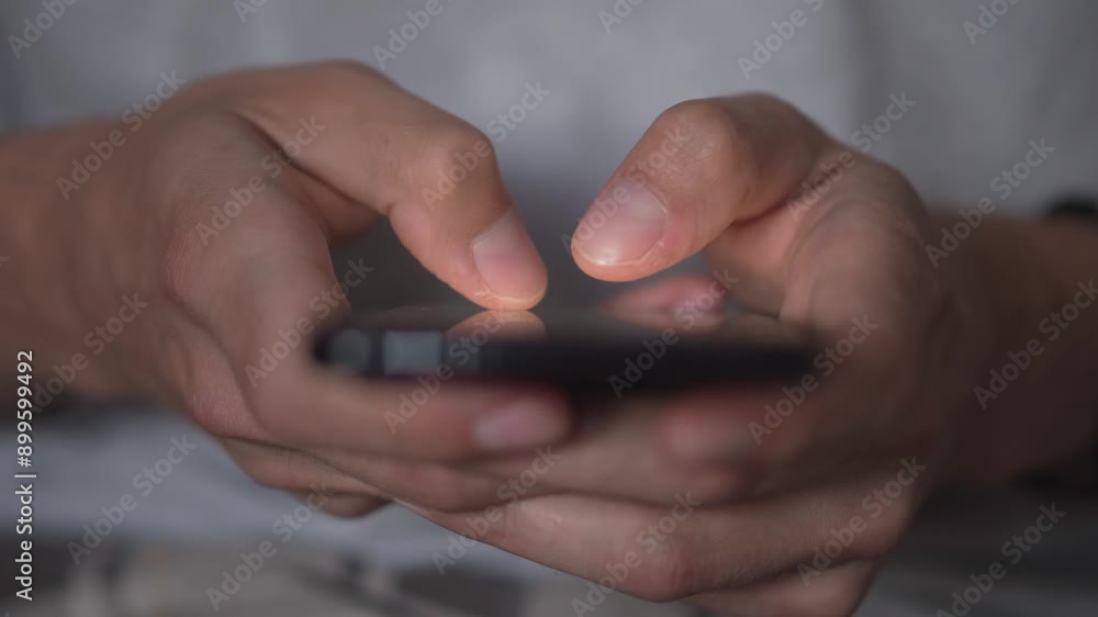 Poster a closeup of fingers typing on a smartphone, utilizing technology for connectivity and engagement wi
