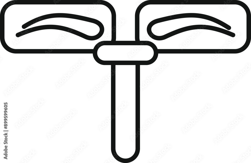 Poster simple line icon of a brow mapping tool used in beauty salons for achieving symmetrical eyebrows