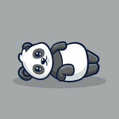 Illustration of cute and adorable panda behavior being active 