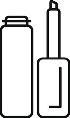 Simple black and white line drawing of a lip gloss tube, great for beauty and makeup related concepts