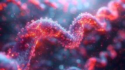 Abstract Virus Concept with Glowing Particles.