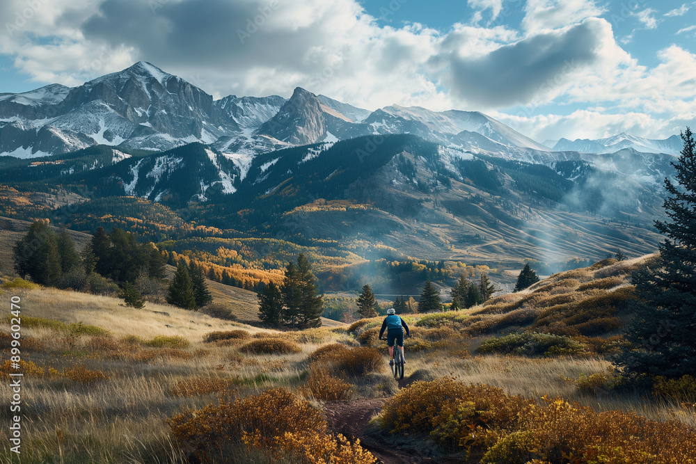 Poster Mountain Biking Rugged Terrain