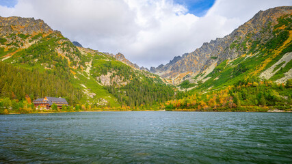 landscape with lake and mountains