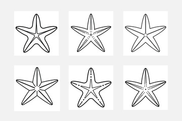 Obraz premium Starfish Line Art Coloring Book for Young Artists 