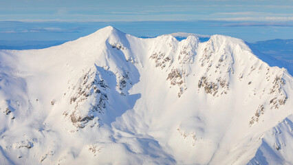 snow covered mountains in winter