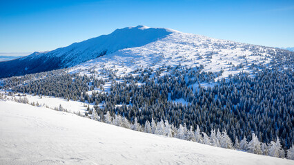 winter landscape with mountains