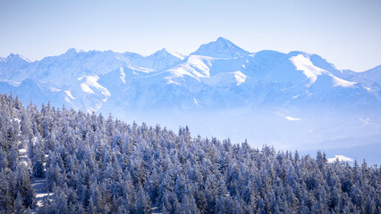 winter landscape with mountains