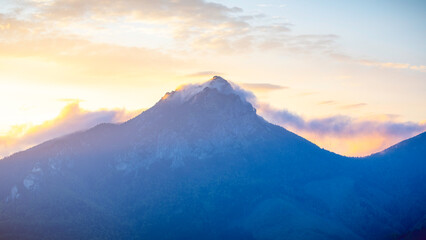 sunrise over the mountains