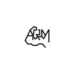 Arm geometric letters logo typographic design.