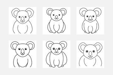 Delightful Koala Line Art Illustrations for Kids
