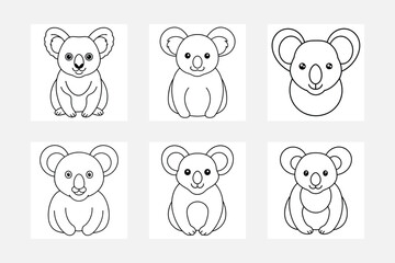 Explore the Koala Line Art Set for Kids Coloring
