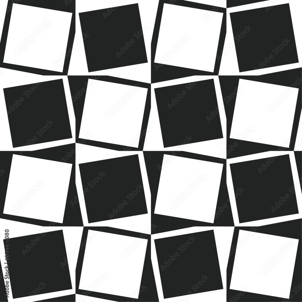 Poster Stylish checkerboard black and white pattern. Seamless and trendy pattern on a chess theme.