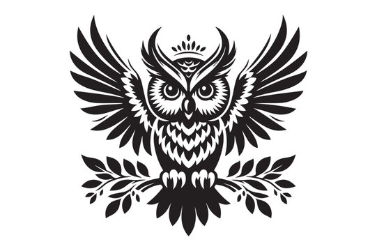 recommend clip art: owl silhouette vector art illustration - Generative AI