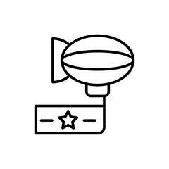 Zeppelin advertisement outline icons, minimalist vector illustration ,simple transparent graphic element .Isolated on white background