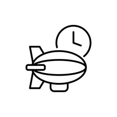 Zeppelin outline icons, minimalist vector illustration ,simple transparent graphic element .Isolated on white background