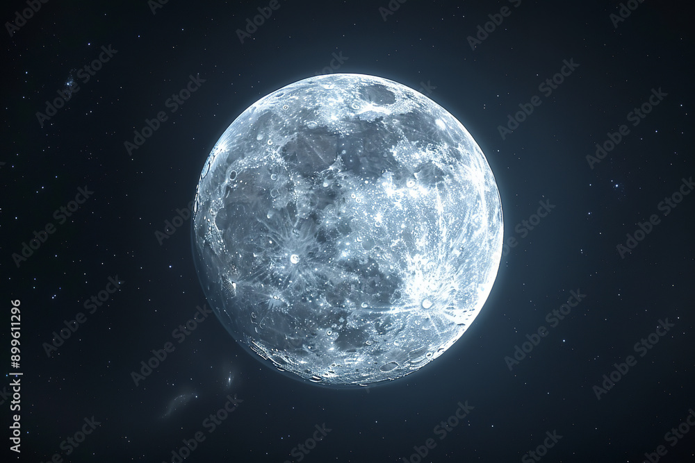 Canvas Prints full moon in night sky with detailed surface and mystical backdrop
