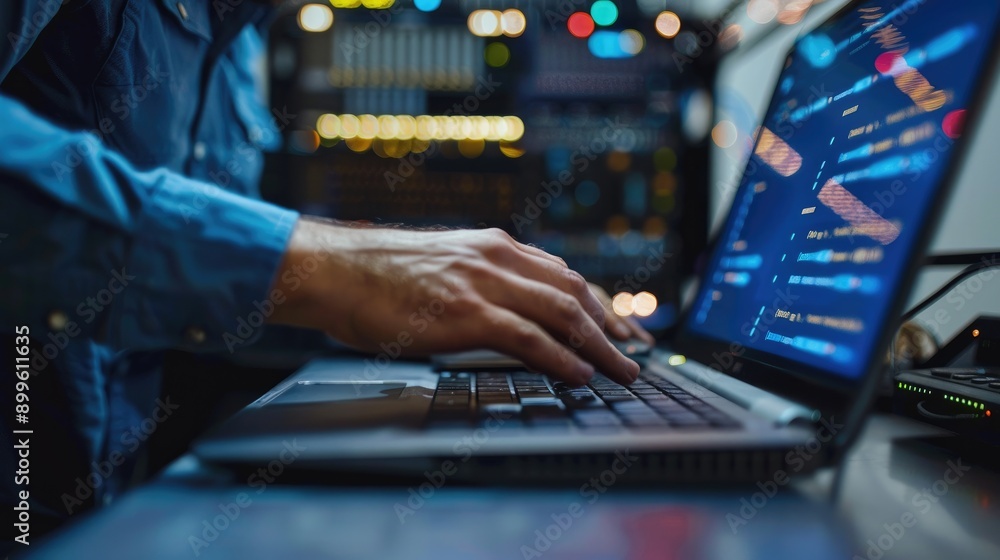Poster it professional configuring network security settings on a laptop