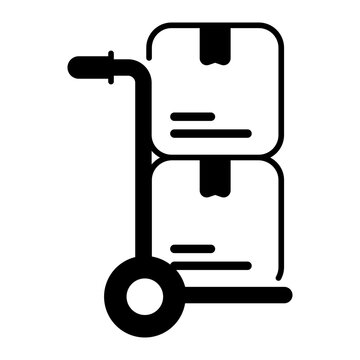 recommend clip art: Hand truck icon. Trolley, Cart, Hand truck, Loads, Warehouse, Logistics, Pushcart, Transport, boxes. Vector icon illustration
