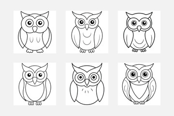 Engaging Owl Line Art Illustrations for Kids
