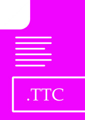 Fototapeta premium TTC File format icon fill insidse with symbol