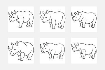 Discover Rhino Line Art Illustrations for Kids
