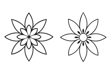 Beautiful Line Art Floral Patterns - Simple and Elegant Flower Design.