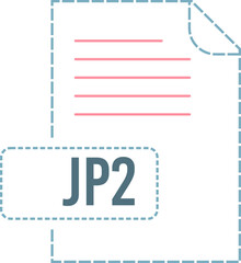 JP2 File format icon dashed outline