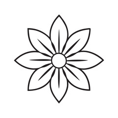 Elegant Floral Line Art Vector Illustration.