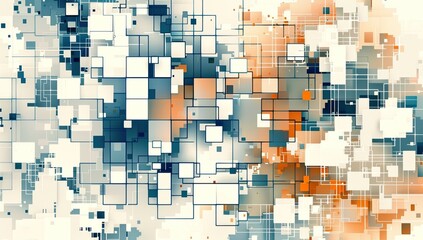 Fototapeta premium Dynamic Geometric Composition in Pastel Tones