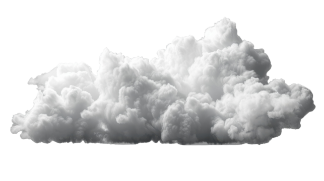 Fluffy White Clouds Floating Against a Bright Blue Sky in Midday Sun