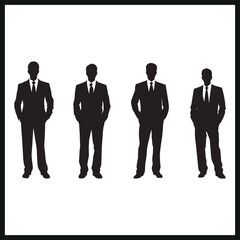 Businessperson in a suit silhouette vector . Businessman  silhouette