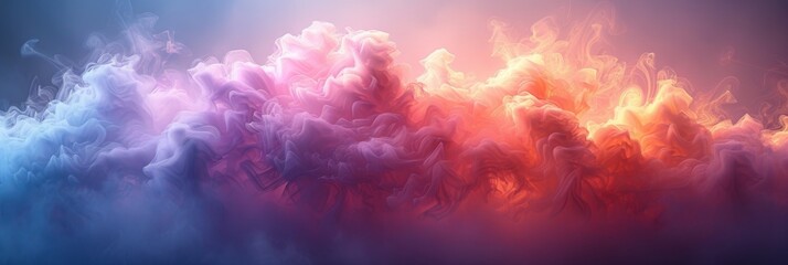 Fototapeta premium Rainbow among the clouds in the sky. Magic sky.