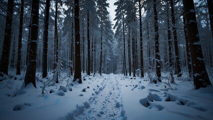 Serene Winter Forest Path