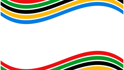 Colored Olympic Games rainbow wavy lines flag symbol isolated