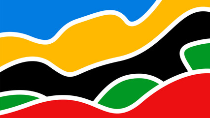 Abstract Colored Olympic Games rainbow wavy lines flag symbol isolated